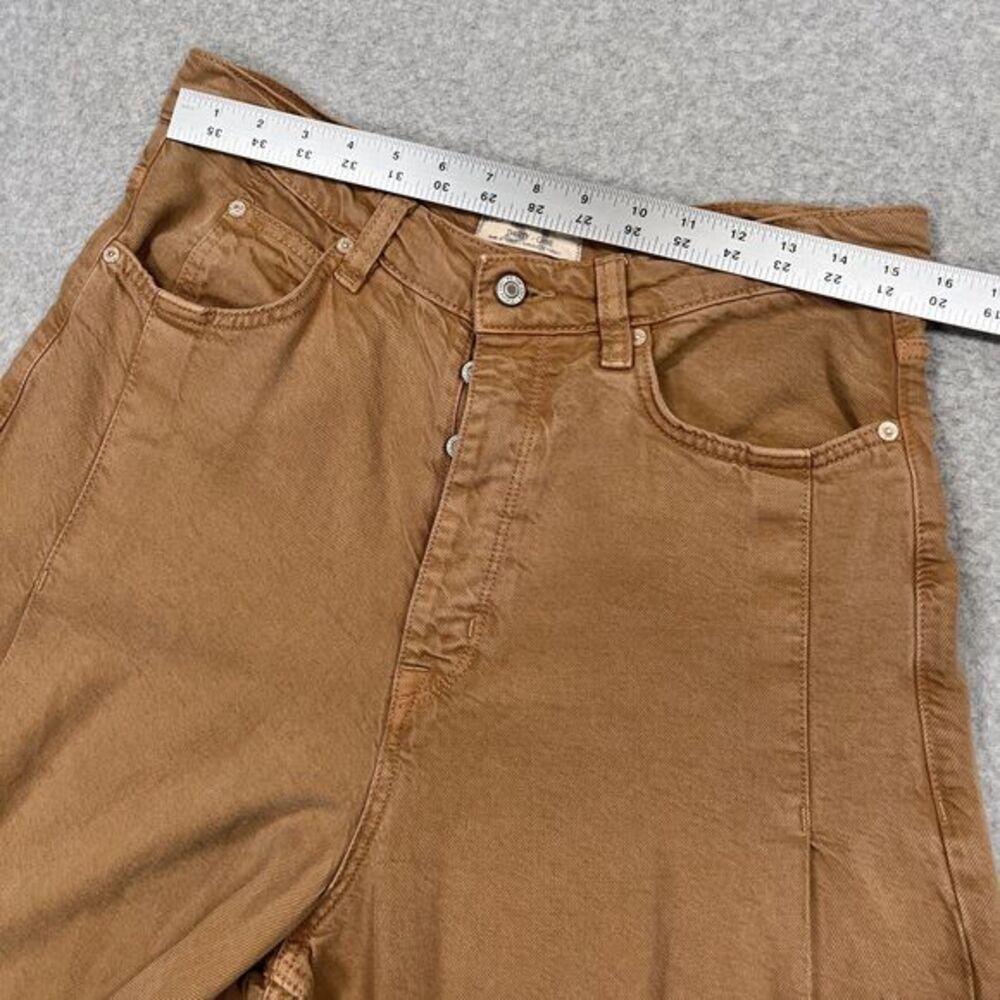 We the Free Old West Slouchy Wide Leg Pant Womens 31 (31 x 28) Tan Raw Hem Boho - Picture 2 of 13